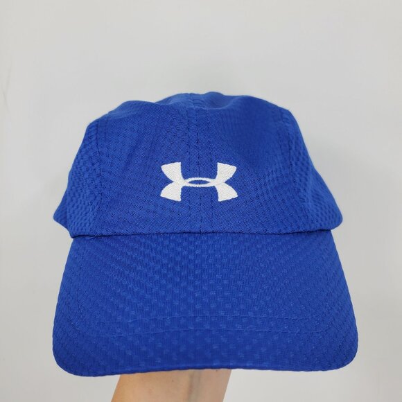 Under Armour Men's Blue Solid Light Mesh Logo Baseball Hat Cap Size Large - Picture 1 of 9